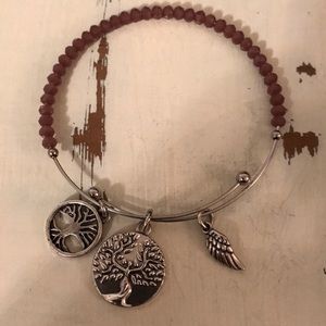 Earth Angel bracelet in Silvertone with muted purple beading